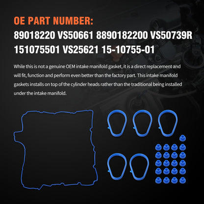 HiSport Valve Cover Gasket Set - Compatible with Chevy Colorado GMC Canyon Hummer H3 H3T Isuzu i-370 3.7L 2007-2012 - Replace VS50739R