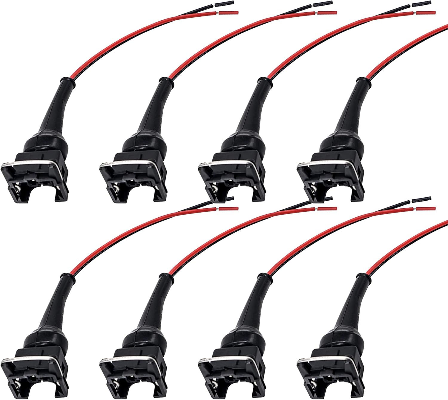 HISports Einspritzdüsen Stecker Einspritzdüse Benziner EV1-3-H Kraftstoffeinspritzdüsenstecker, wasserdicht für Kraftstoffeinspritzdüsenanschluss，2-Wege-Einspritzdüsen for Bosch EV1 OBD1 2 Stück