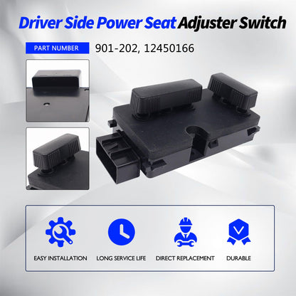HiSport 901-202 Driver Side Power Seat Adjuster Switch - Compatible with Chevrolet Avalanche 1500 2500 Tahoe GMC Cadillac Sierra Hummer H2 Replaces 901202 12450166
