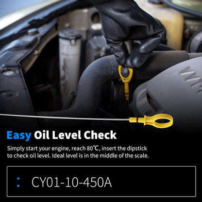 HiSport Engine Oil Dipstick Oil Level Dipstick - Compatible with Mazda CX-9 Ford Edge Explorer Lincoln Continental MKS MKT MKX MKZ Replaces CY01-10-450A