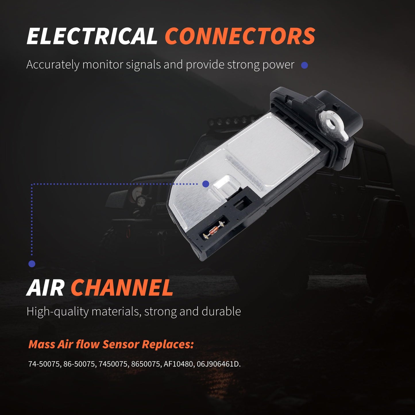 HiSport Mass Air Flow Sensor MAF 5-Pins 06J906461D Compatible with Audi A4 2009-2016, A5 2010-2014, A6 2012-2015, Q5 2011-2017, A3, Q3, allroad, Quattro Models