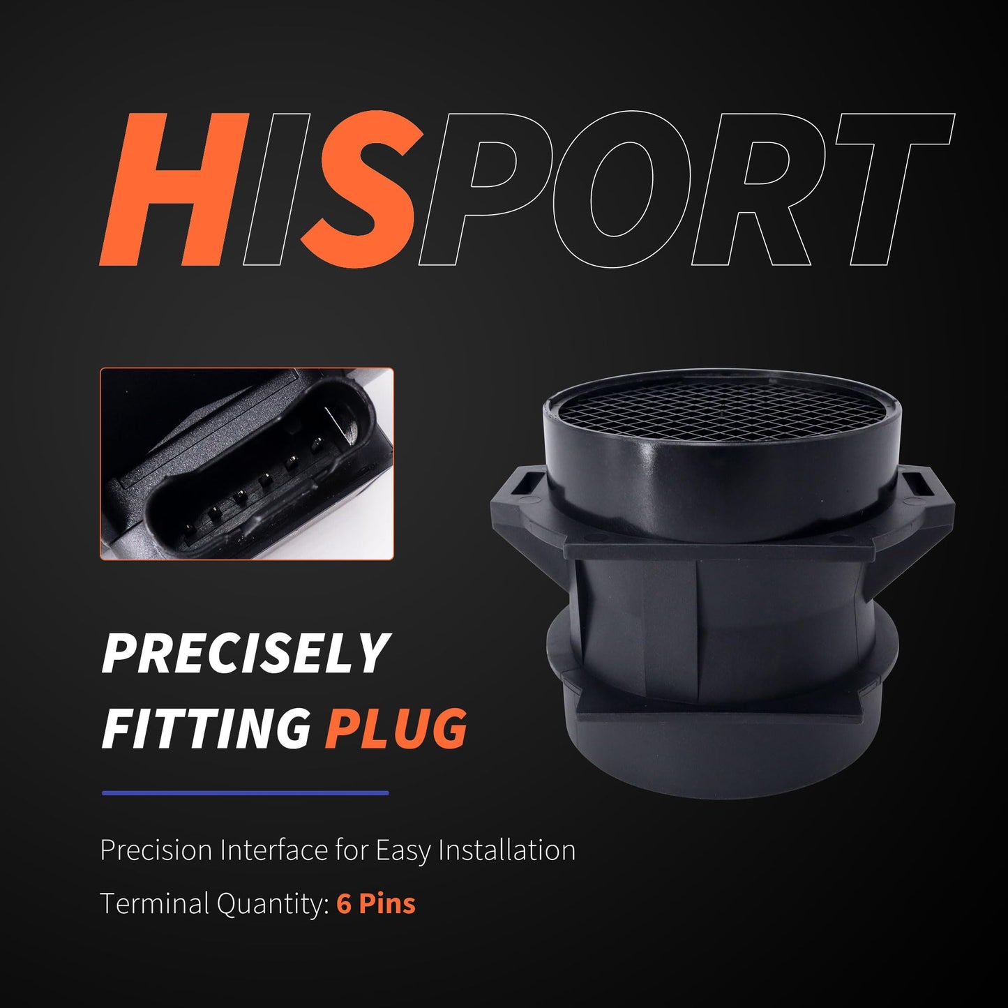 HiSport 13627513957 MAF Mass Air Flow Sensor - Compatible with BMW 325CI 325I X3 Z4 Replaces 13627566984 5WK96471