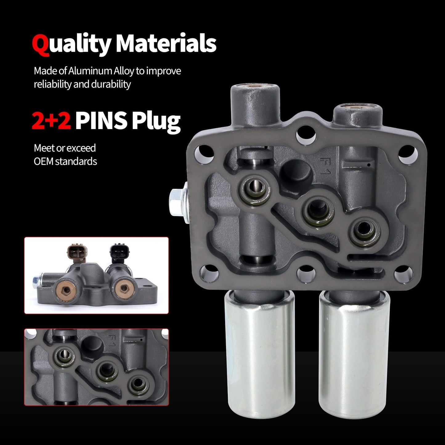 HiSport 28250-P6H-024 Transmission Dual Linear Shift Solenoid with Gasket Compatible with Honda Accord 1998-2002 4 Cyl, Odyssey 1998-2006, Pilot 2003-2007, Prelude 1997-2001, Acura CL TL MDX