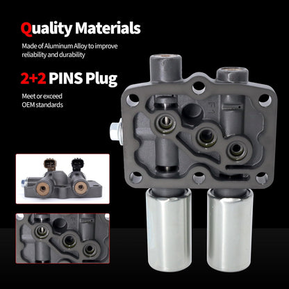 HiSport 28250-P6H-024 Transmission Dual Linear Shift Solenoid with Gasket Compatible with Honda Accord 1998-2002 4 Cyl, Odyssey 1998-2006, Pilot 2003-2007, Prelude 1997-2001, Acura CL TL MDX