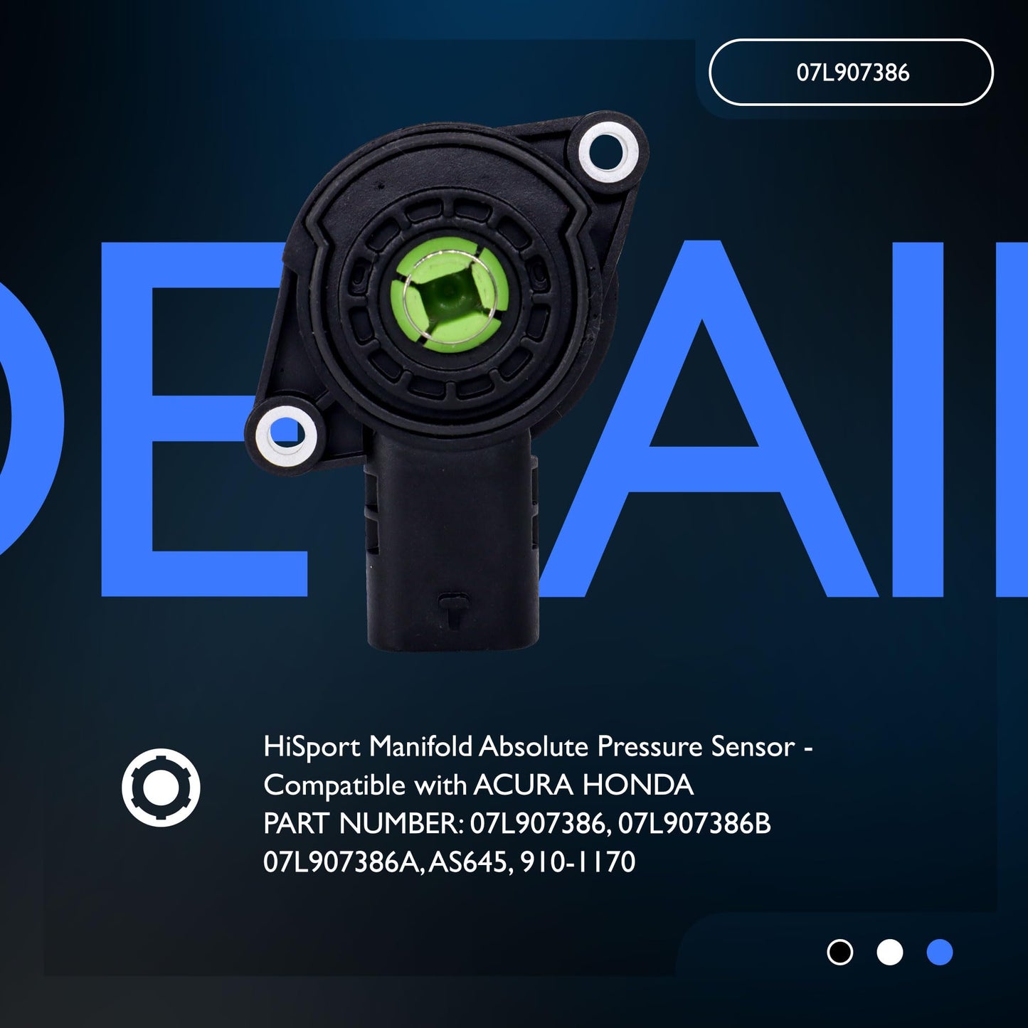 HiSport Manifold Absolute Pressure Sensor - Compatible with Audi Volkswagen Replaces 07L907386 07L907386B 07L907386A AS645 910-1170