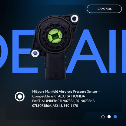 HiSport Manifold Absolute Pressure Sensor - Compatible with Audi Volkswagen Replaces 07L907386 07L907386B 07L907386A AS645 910-1170