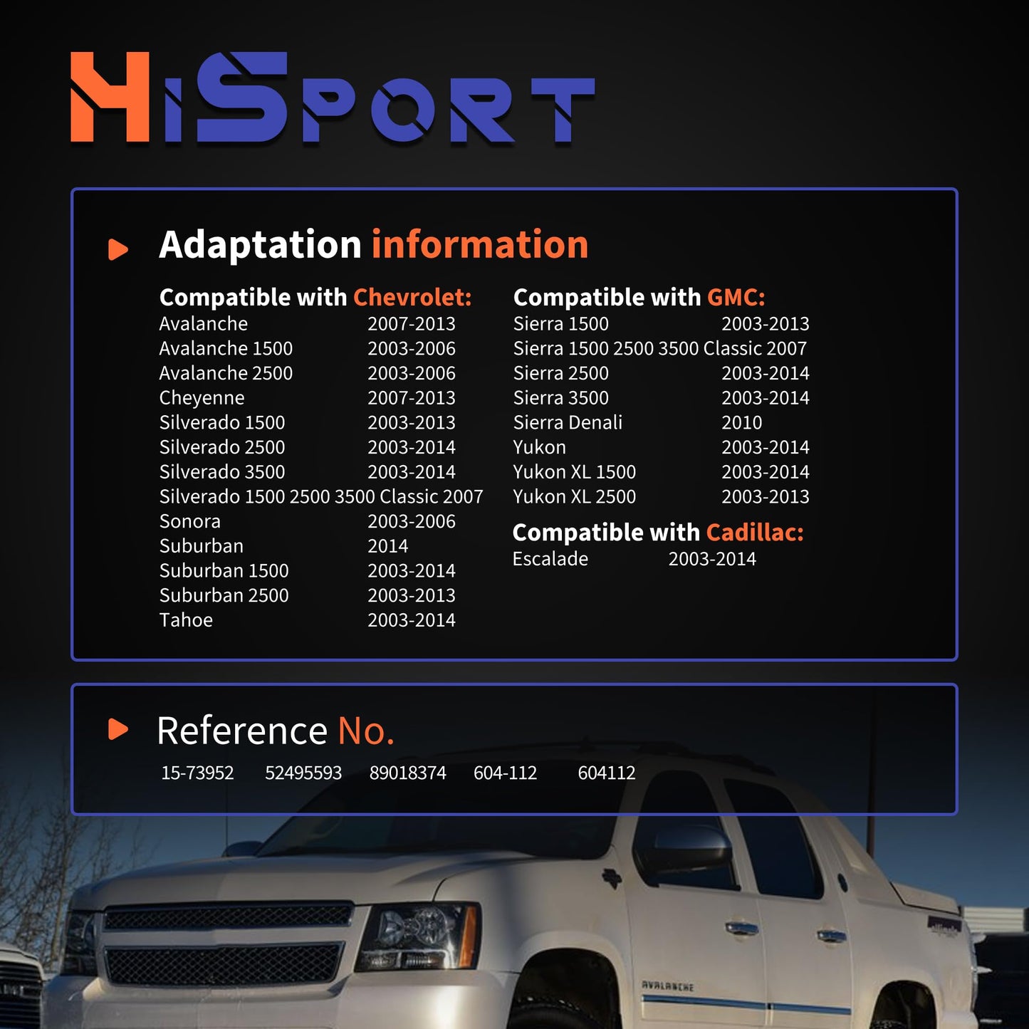 HiSport HVAC Air Door Actuator Compatible with Chevrolet Avalanche Cheyenne Silverado Sonora Suburban Tahoe & GMC Sierra Yukon & Cadillac Escalade & Hummer H2 604-112 15-73952