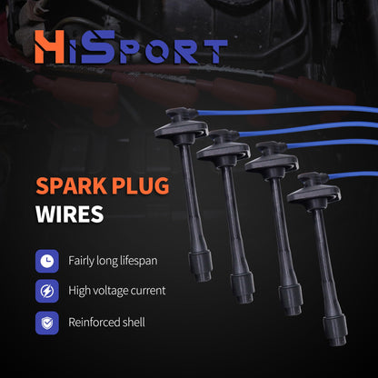 HiSport Ignition Spark Plug Wire Set Replacement for Toyota Camry Solara Rav4 2.2L 1997-2001 Replace RC-TE58 90919-22400