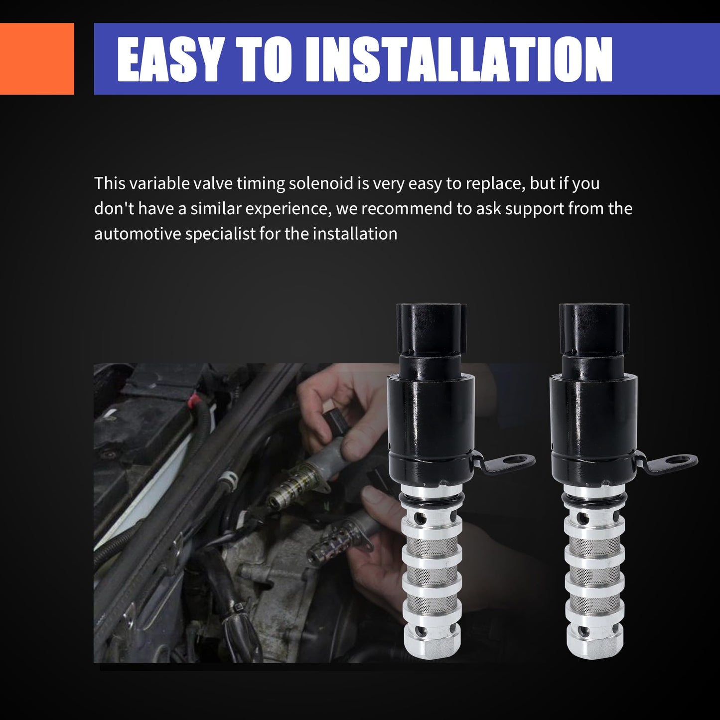 HiSport 918-024 Intake & Exhaust Engine Variable Valve Timing VVT Solenoid Compatible with Hyundai & Kia L4 1.6L - Elantra, Accent, Kona, Sonata, Tucson, Forte, Optima, Rio, Seltos, Soul