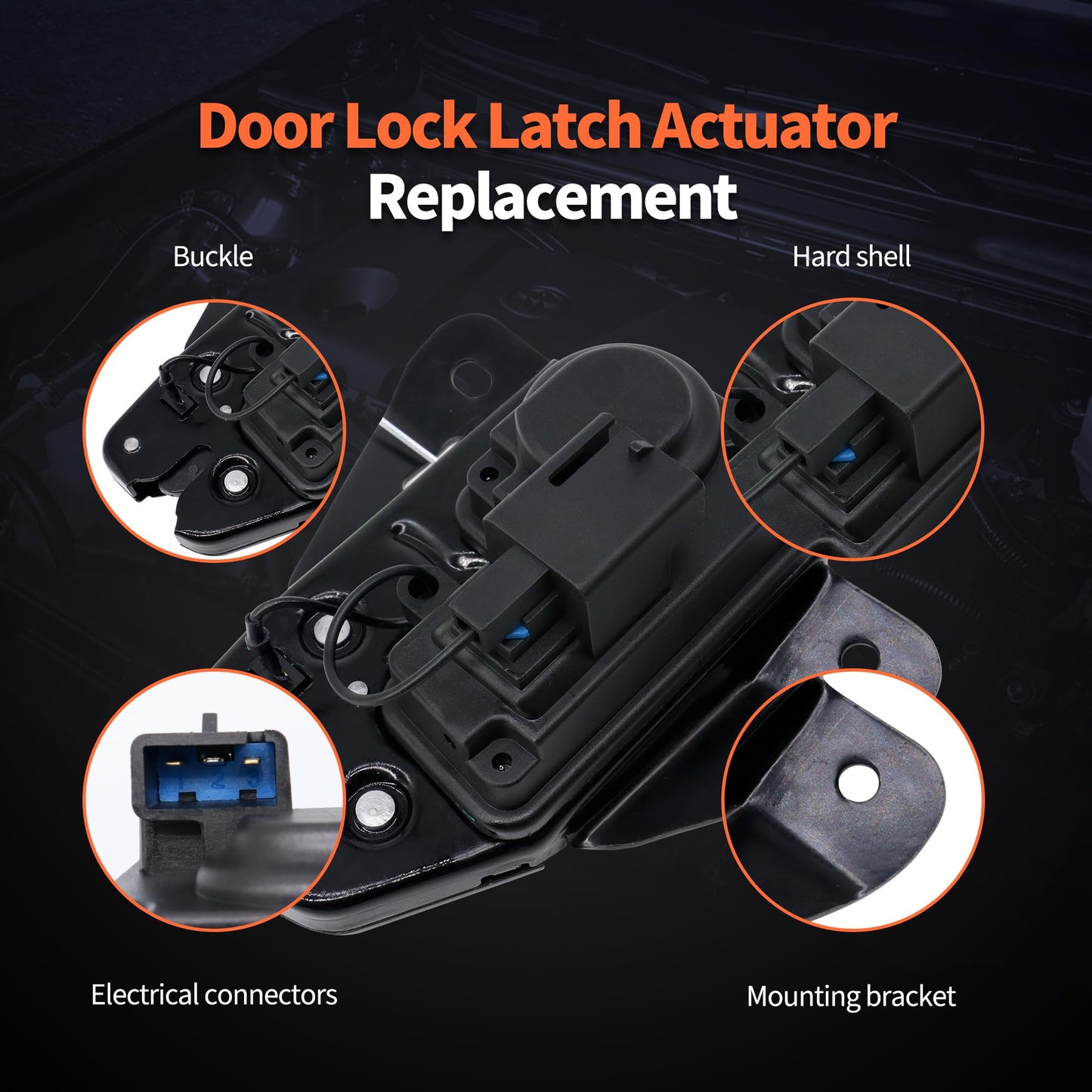 HiSport Rear Tailgate Lock Trunk Latch Actuator Compatible with Dodge Avenger Challenger Charger Dart 2006-2018,Replacement for Chrysler 200 300 2005-2018 Replace 931714, 5056244AA, 5056244AB