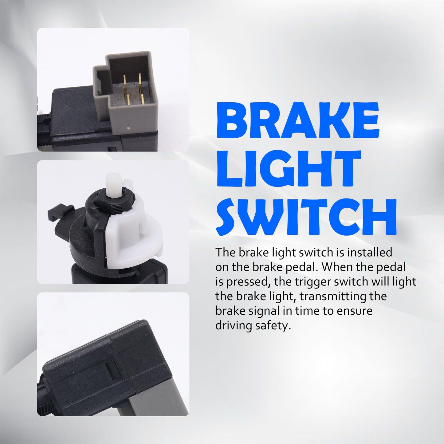 HiSport Brake Pedal/Stop Light Switch 4Pin 93810-3S000 Compatible with Hyundai Accent Azera Elantra Santa Sonata Veloster & Kia Forte 2013, 93810-3K000