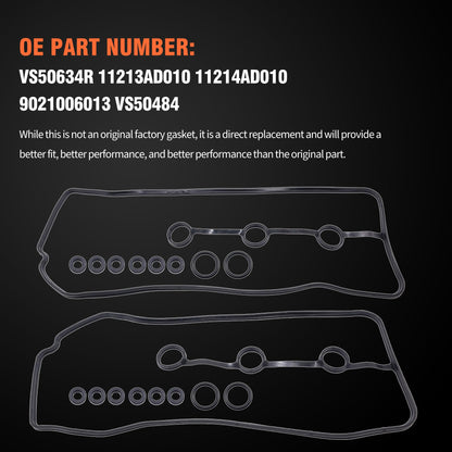 HiSport Valve Cover Gasket - Compatible with Toyota 2005-2015 Tacoma 4.0L 2005-2010 Tundra 4.0L 2003-2009 4Runner 4.0L 2007-2009 FJ Cruiser 4.0L - Replace VS50634R