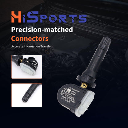HiSport 433Mhz TPMS Tire Pressure Monitoring System Sensor - Compatible with Buick Lacrosse Cadillac Chevy Silverado Cruze GMC Replacement 13598773 4PCS