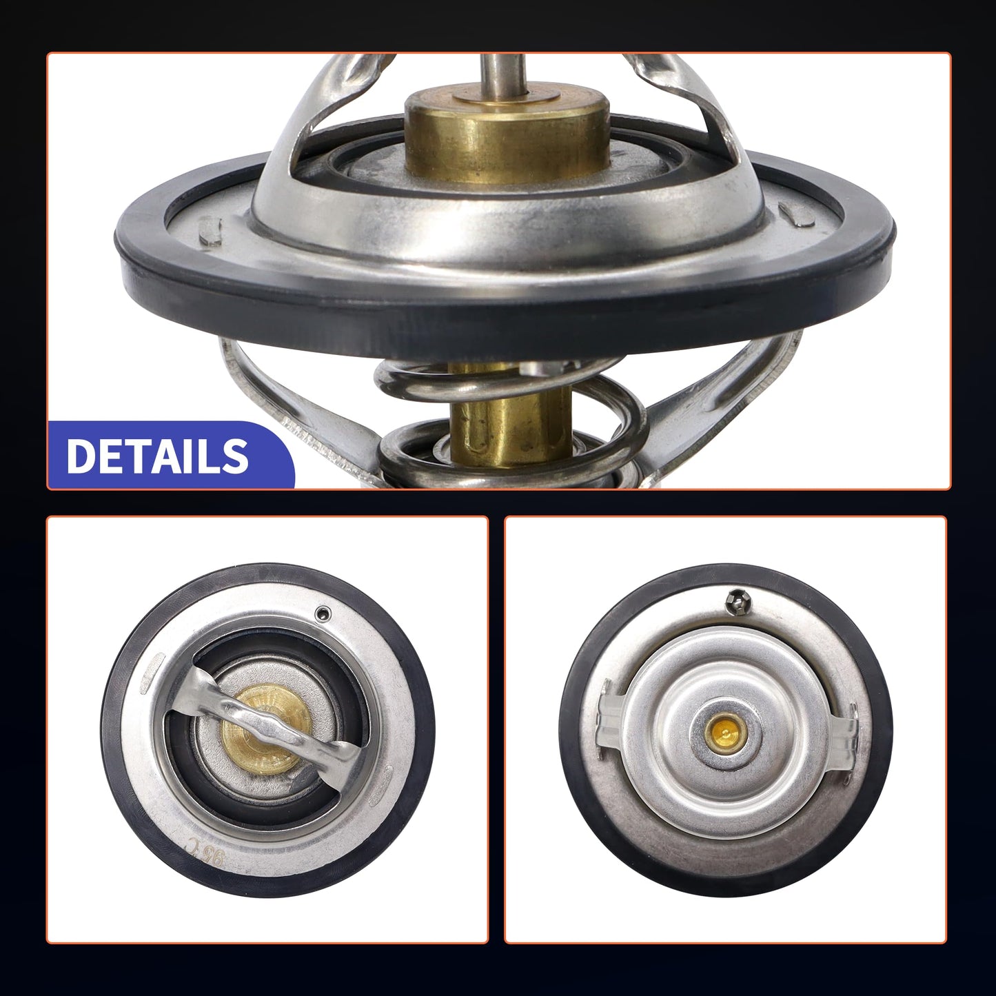 HiSport RT1201 Thermostat - Compatible with Ford E-450/E-550/F-250/F-350/F-450/F-550 Super Duty E-350 Econoline Club Wagon E-450 Econoline Super Duty E-550 Econoline Super Duty 1996-2003