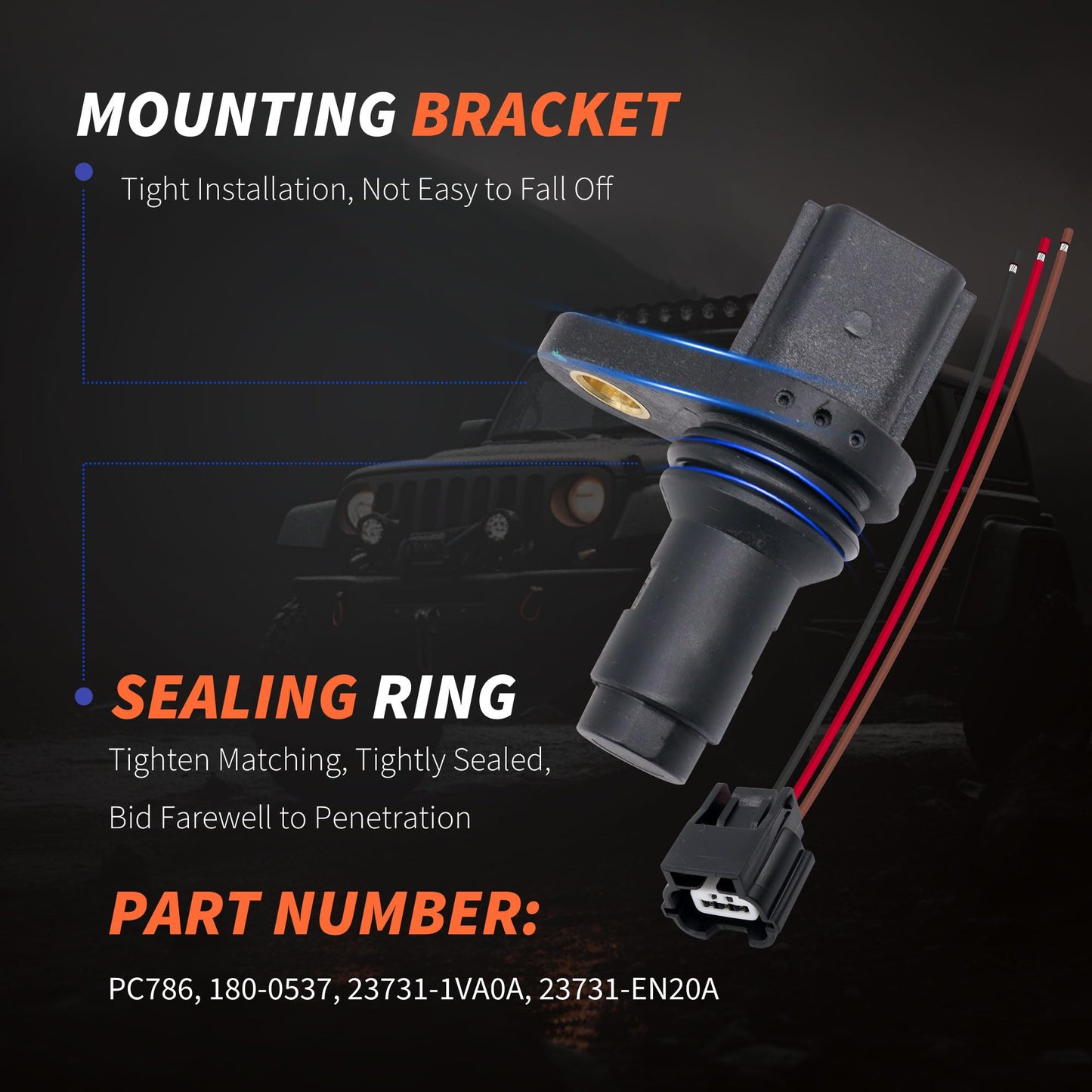 HiSport Engine Crankshaft Position Sensor Kit - Compatible with Infiniti Nissan Renault Replaces PC786 180-0537 23731-1VA0A