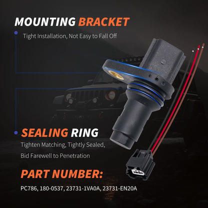 HiSport Engine Crankshaft Position Sensor Kit - Compatible with Infiniti Nissan Renault Replaces PC786 180-0537 23731-1VA0A