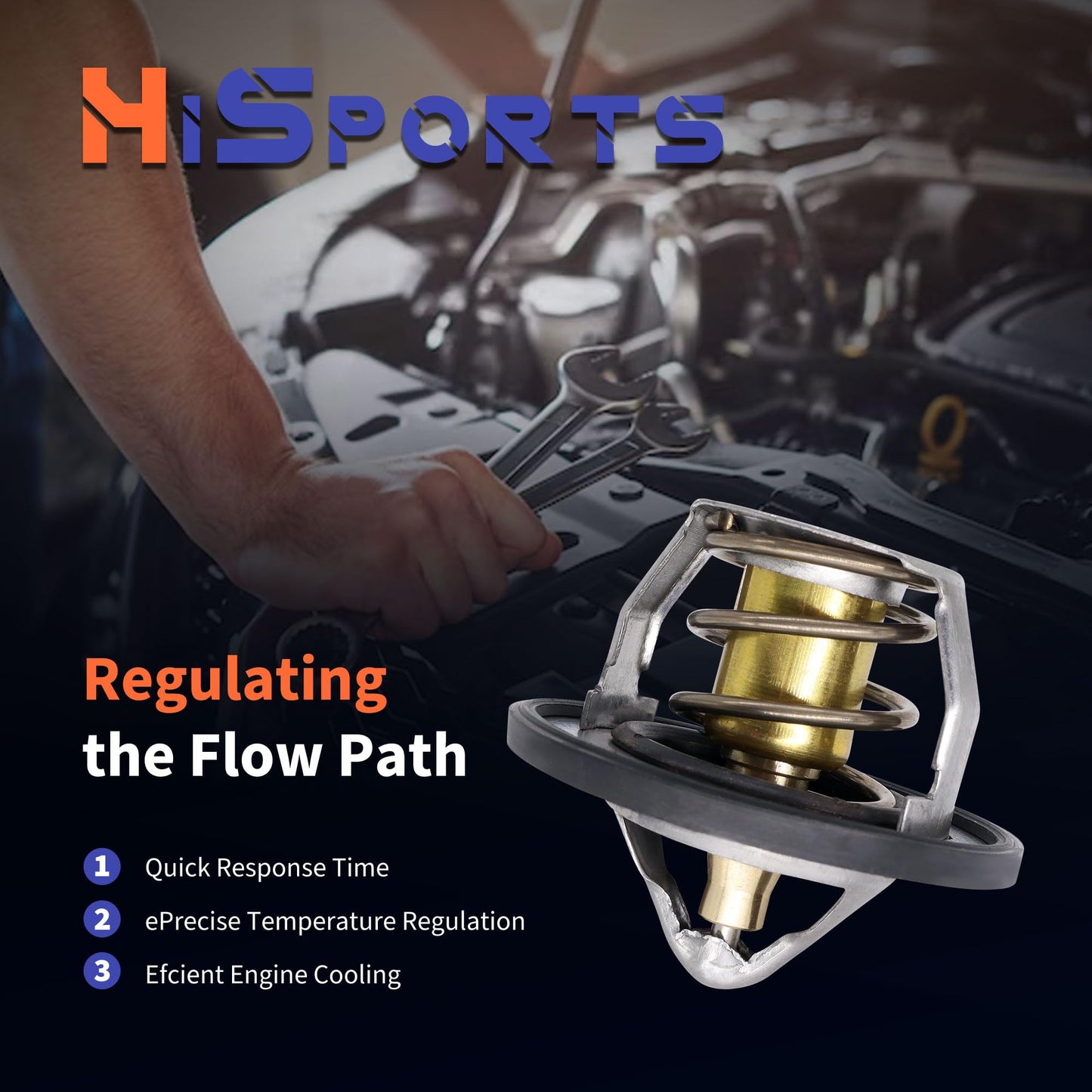 HiSport THF-003 Engine Coolant Thermostat with Gasket - Compatible with Saab 9-2X 2005-2006 | Subaru Forester Legacy Outback Tribeca Impreza B9 Tribeca Baja SVX