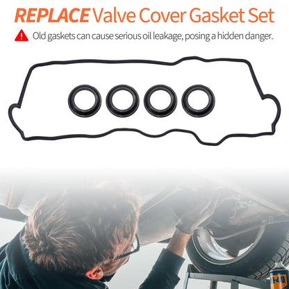 HiSport Valve Cover Gasket - Compatible with Toyota 1987-1991 Camry 1992-2001 Camry 1987-1989 Celica 1990-1999 Celica 1991-1995 MR2 1996-2000 RAV4 1999-2001 Solara 2.0L 2.2L - Replace VS50304R1