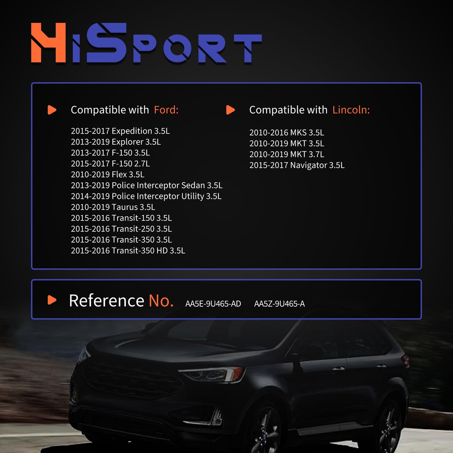 HiSport Turbo Solenoid Valve AA5E-9U465-AD - Compatible with Ford Expedition Explorer F-150 Flex Taurus Transit-150 Transit-250 Transit-350 Transit-350 HD Lincoln MKS MKT Navigator 2010-2019