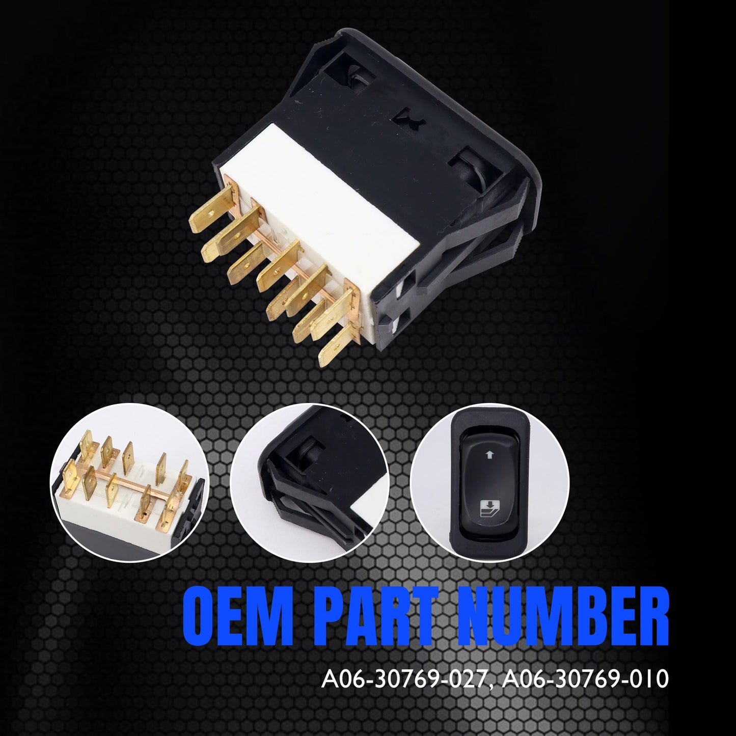 HiSport Single Window Switch Electric Button - Compatible with Freightliner Columbia Truck 2003-2010 Replace A06-30769-027