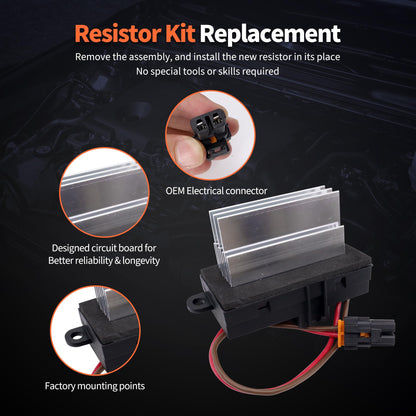 HiSport 93803637 Blower Motor Resistor Heater Fan Control Module - Compatible with Hummer H2 2003 2004 2005 2006 2007 Replaces 88986529 3GSH-19E624-CA
