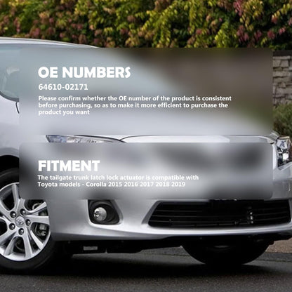 HiSport Tailgate Trunk Latch Lock Actuator - Compatible with Toyota Corolla 2015 2016 2017 2018 2019 Replaces 64610-02171