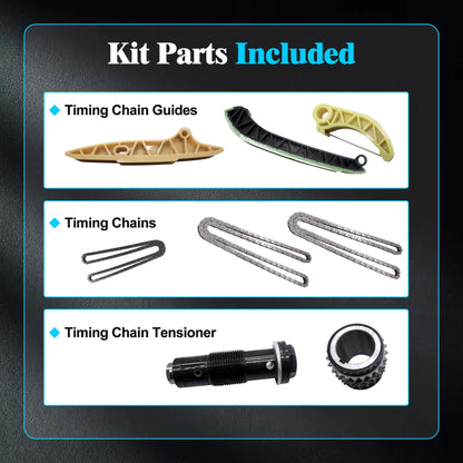 HiSport 2720520216 Engine Timing Chain Kit - Compatible with Benz C230 C80 C300 C350 CL550 CLK350 CLK550 E350 E550 G550 GL450 GL550 GLK350 ML350 ML450 ML550 R350 S400 S550 SL550 SLK280 SLK350