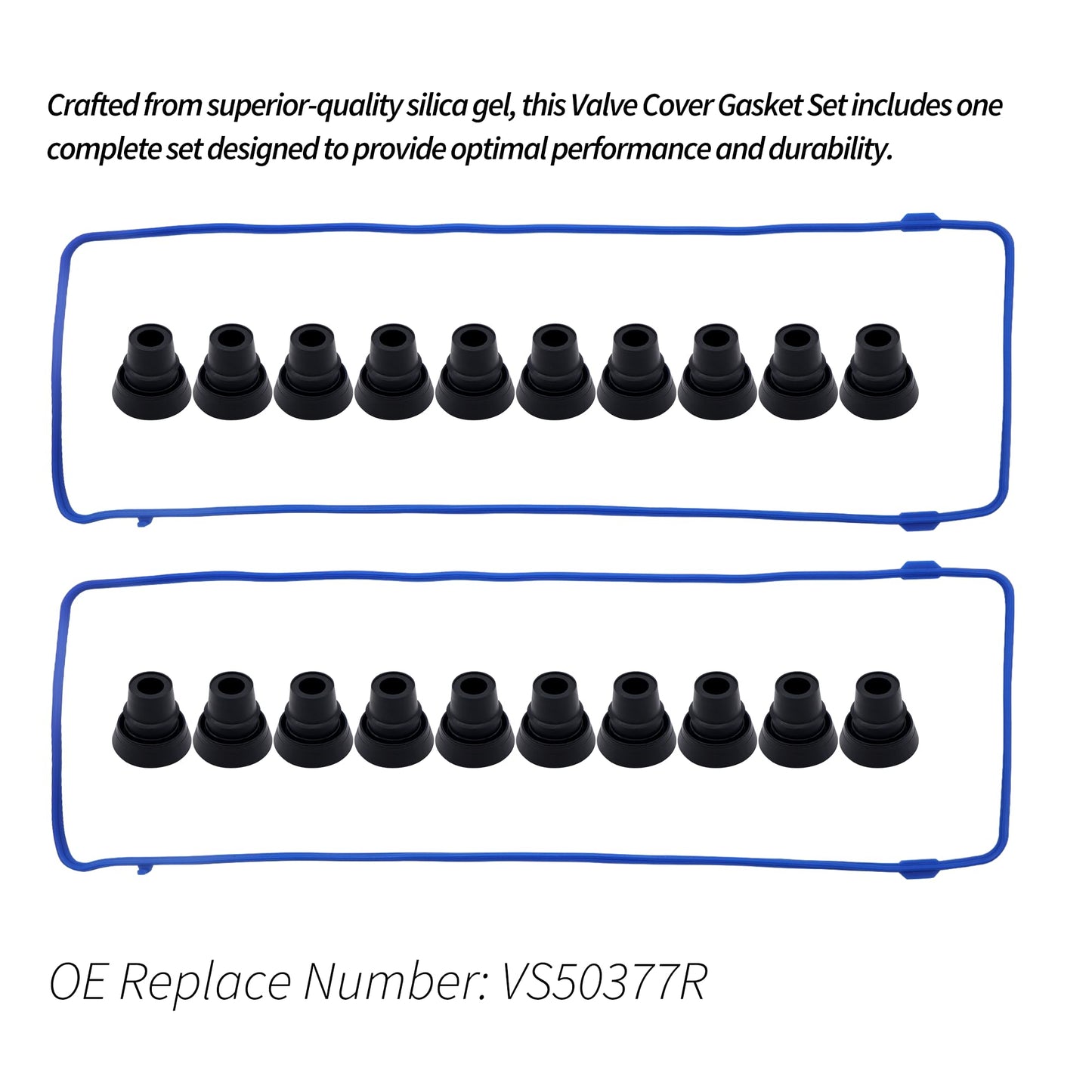 HiSport VS50377R Valve Cover Gasket Seal - Compatible with Ford Crown Victoria E-150 Explorer F-150 F-250 Mustang Thunderbird Lincoln Town Car Mercury Cougar Grand Marquis 4.6L Engine 1991-2002