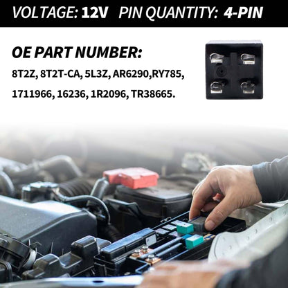 HiSport Relay 5L3T-AA 8T2T-CA 4 Pins 12VDC 20A Automotive Oil Pump Starting Relay Compatible with Ford Lincoln Mercury, 2PCS