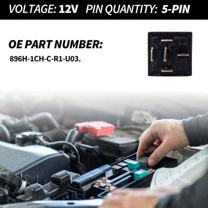 HiSport Relay 896H-1CH-C-R1-U03 5 Pins Plug-in 12VDC SPDT 50A 12V Socket Terminal Flux Tight Automotive Relay, 2PCS