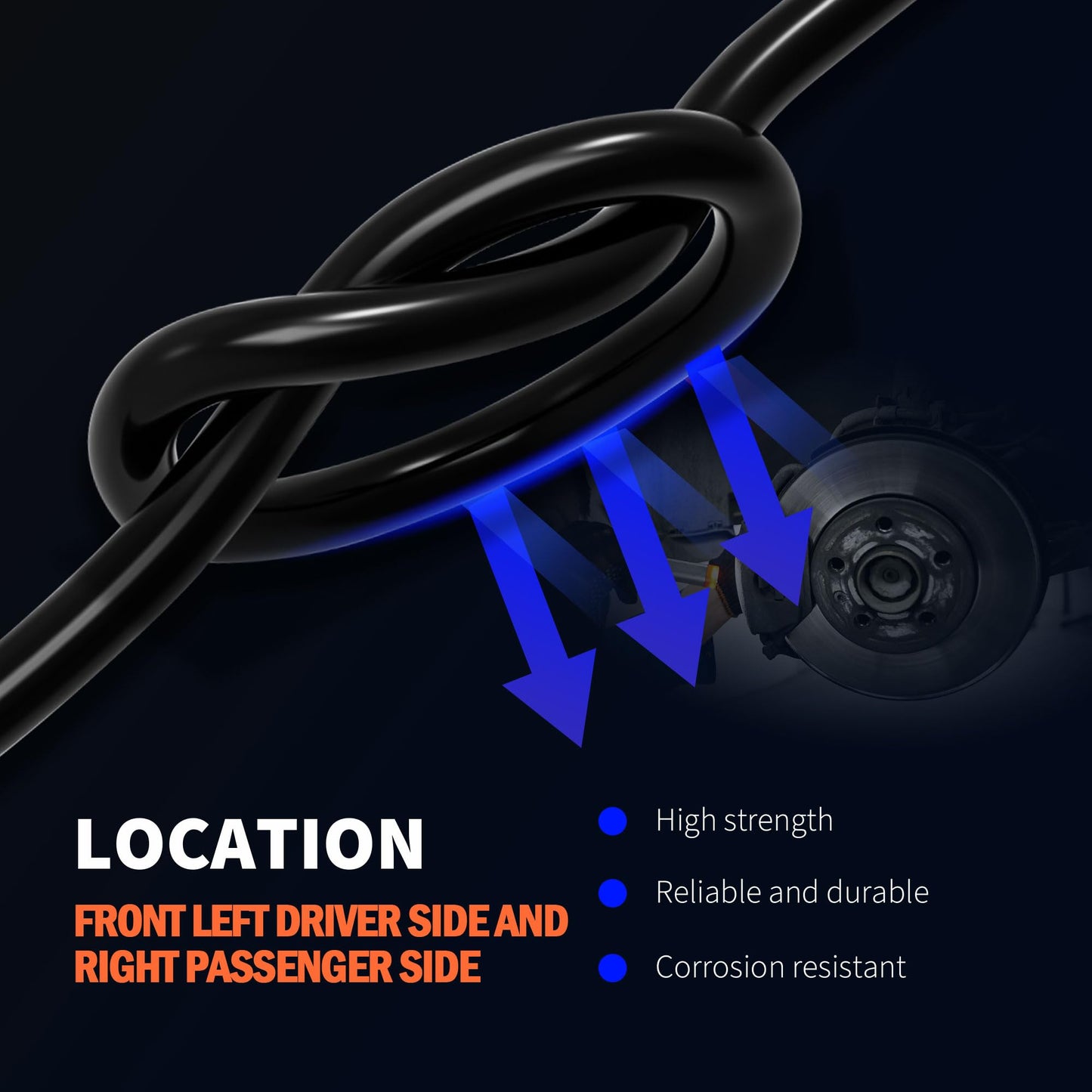 HiSport Front ABS Wheel Speed Sensor Left and Right Compatible with Nissan Frontier D40 2005-2019,Pathfinder R51 2005-2012,Xterra N50 2005-2015,Navara 2005-Up,Replacement for Suzuki Equator 2009-2012