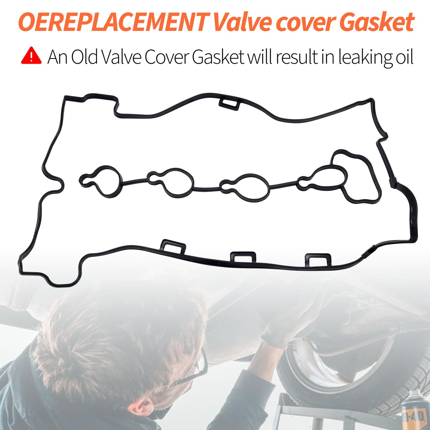 HiSport Valve Cover Gasket VS50778R - Compatible with Buick Allure Lacrosse Regal Verano Chevy Captiva Sport Cobalt Equinox HHR Impala Malibu Orlando GMC Terrain Pontiac Solstice Saturn Sky