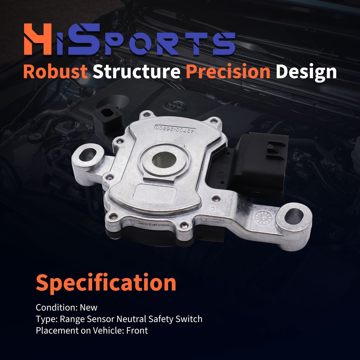 HiSport Neutral Safety Switch 42700-26500 Backup Switch Compatible with Hyundai Accent 2012-2019,Elantra 2011-2019,Elantra Coupe 2013-2014 Replaces 42700-26500, 42700-26000, 42700-26700