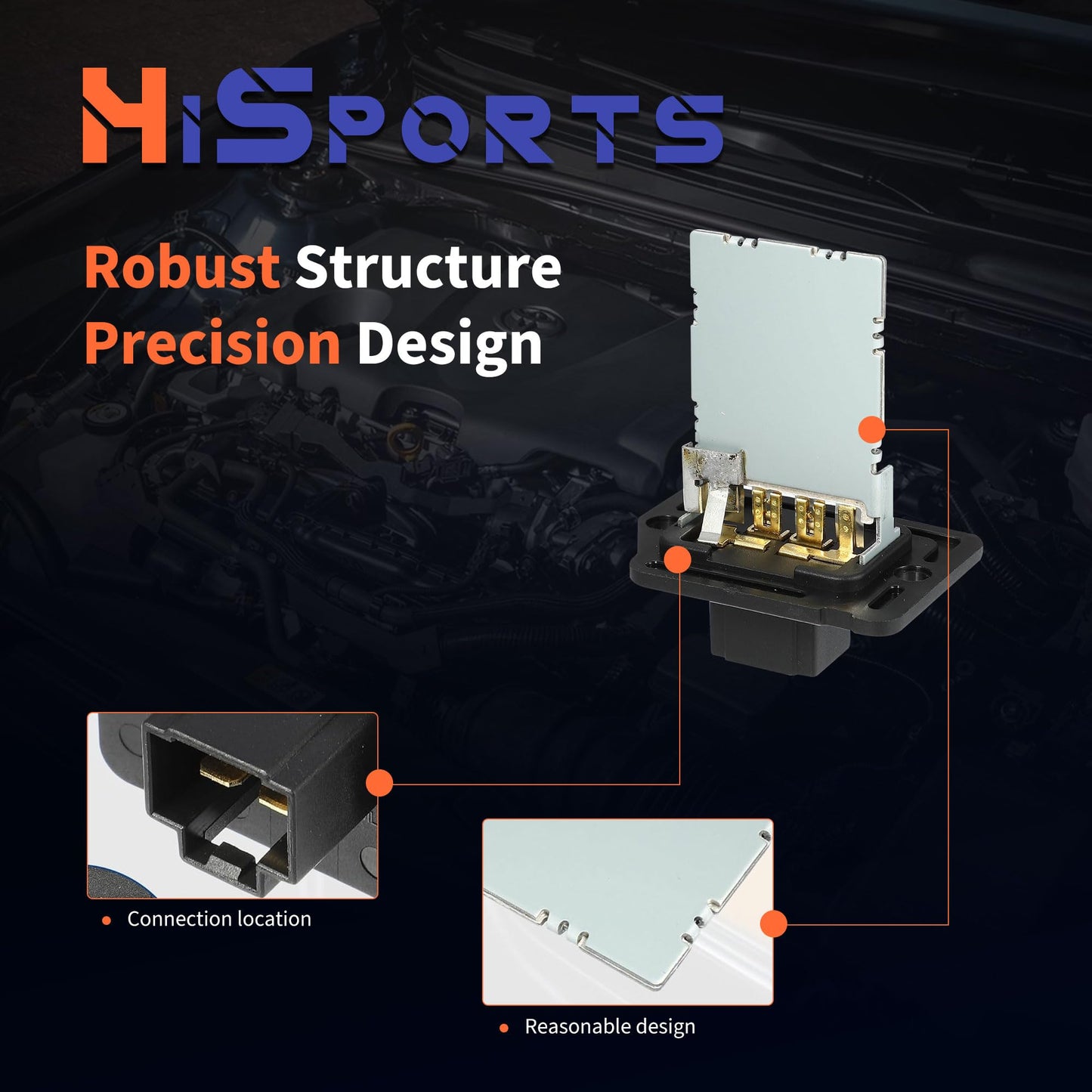 HiSport 971283K000 HVAC Blower Motor Resistor Compatible with Hyundai Elantra 2006-2013,Santa Fe 2012-2018,Sonata 2004-2014;Kia Forte 2014-2016,Forte5 2014-2016,Magentis,Optima,Rondo,Sedona,Sorento