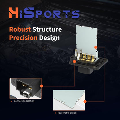HiSport 971283K000 HVAC Blower Motor Resistor Compatible with Hyundai Elantra 2006-2013,Santa Fe 2012-2018,Sonata 2004-2014;Kia Forte 2014-2016,Forte5 2014-2016,Magentis,Optima,Rondo,Sedona,Sorento