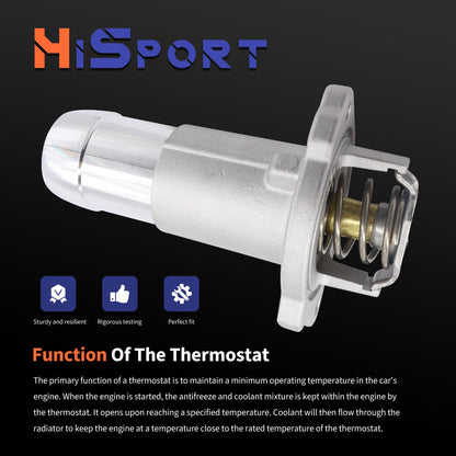 HiSport Engine Coolant Thermostat Housing Assembly - Compatible With Chevy Colorado GMC Canyon Hummer H3 H3T Isuzu I-280 I-290 I-350 I-370 Replace 15-11073