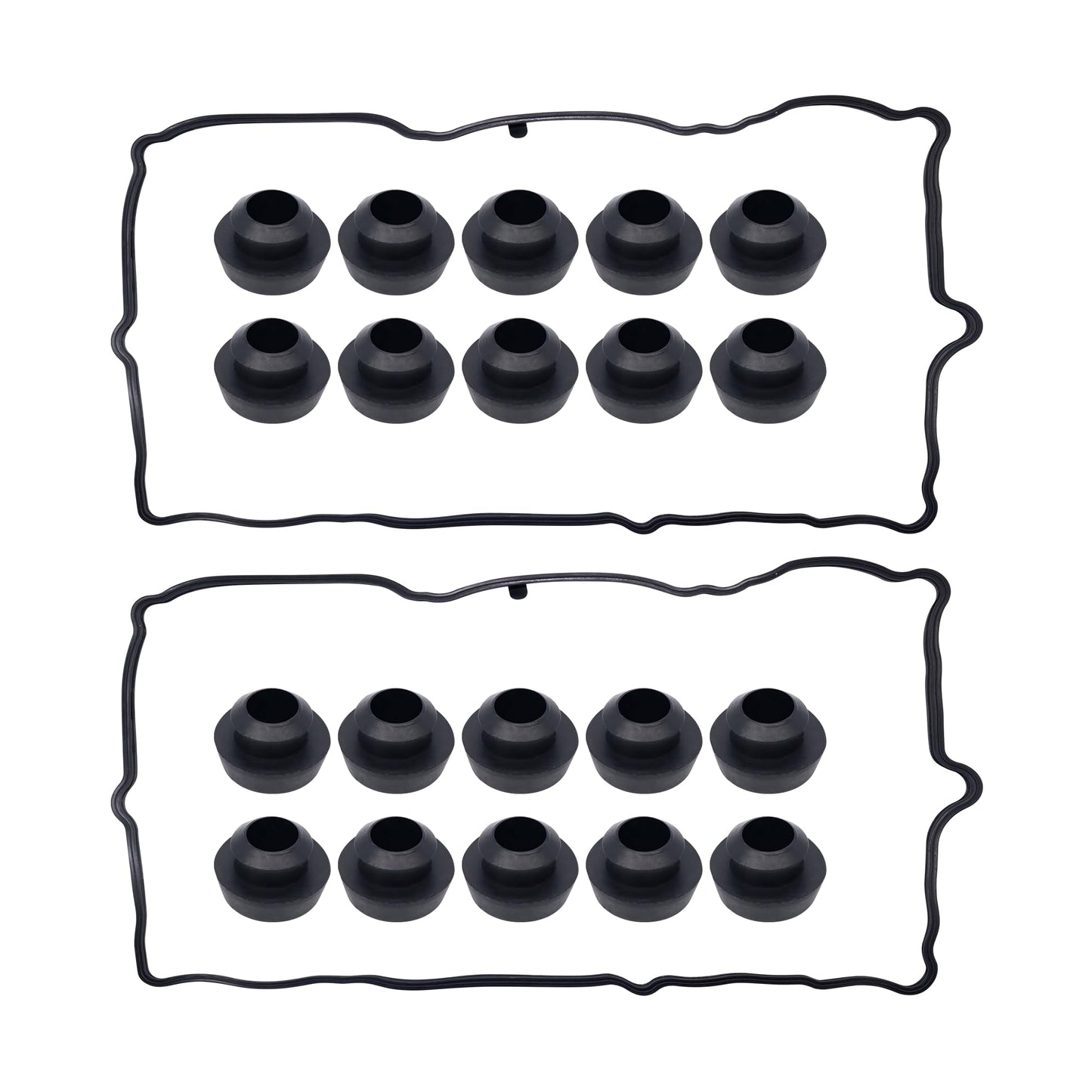 HiSport VS50652R Engine Valve Cover Gasket Set 3.7L - Compatible with Dodge Dakota Durango Nitro Ram 1500 Jeep Commander Grand Cherokee Liberty Mitsubishi Raide Ram 1500 2005-2012 - Replace VS50407