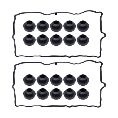 HiSport VS50652R Engine Valve Cover Gasket Set 3.7L - Compatible with Dodge Dakota Durango Nitro Ram 1500 Jeep Commander Grand Cherokee Liberty Mitsubishi Raide Ram 1500 2005-2012 - Replace VS50407