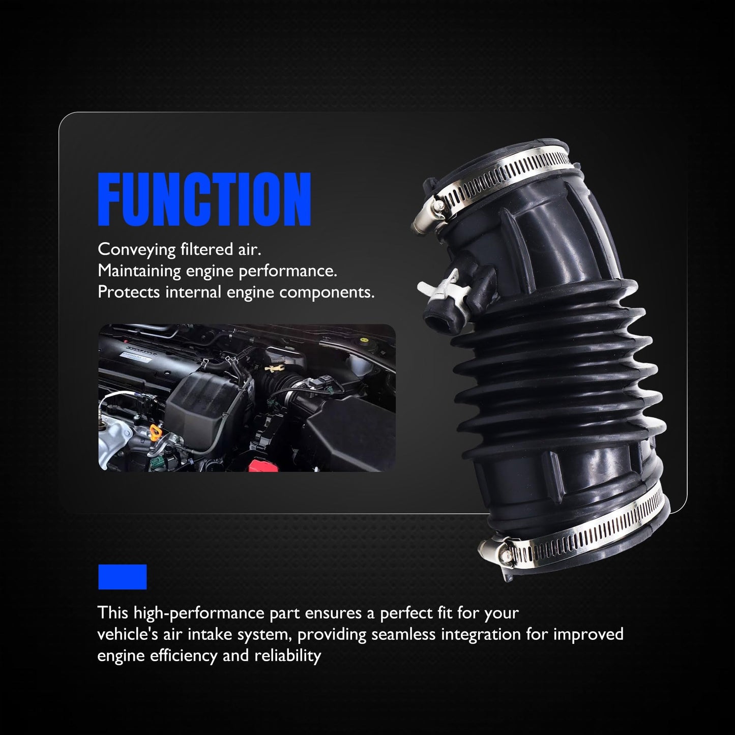 HiSport Air Intake Hose - Compatible with Honda CR-V 2.4L 2015-2016 Replacement for 17228-5LA-A00 Intake Duct Filter Tube Boot