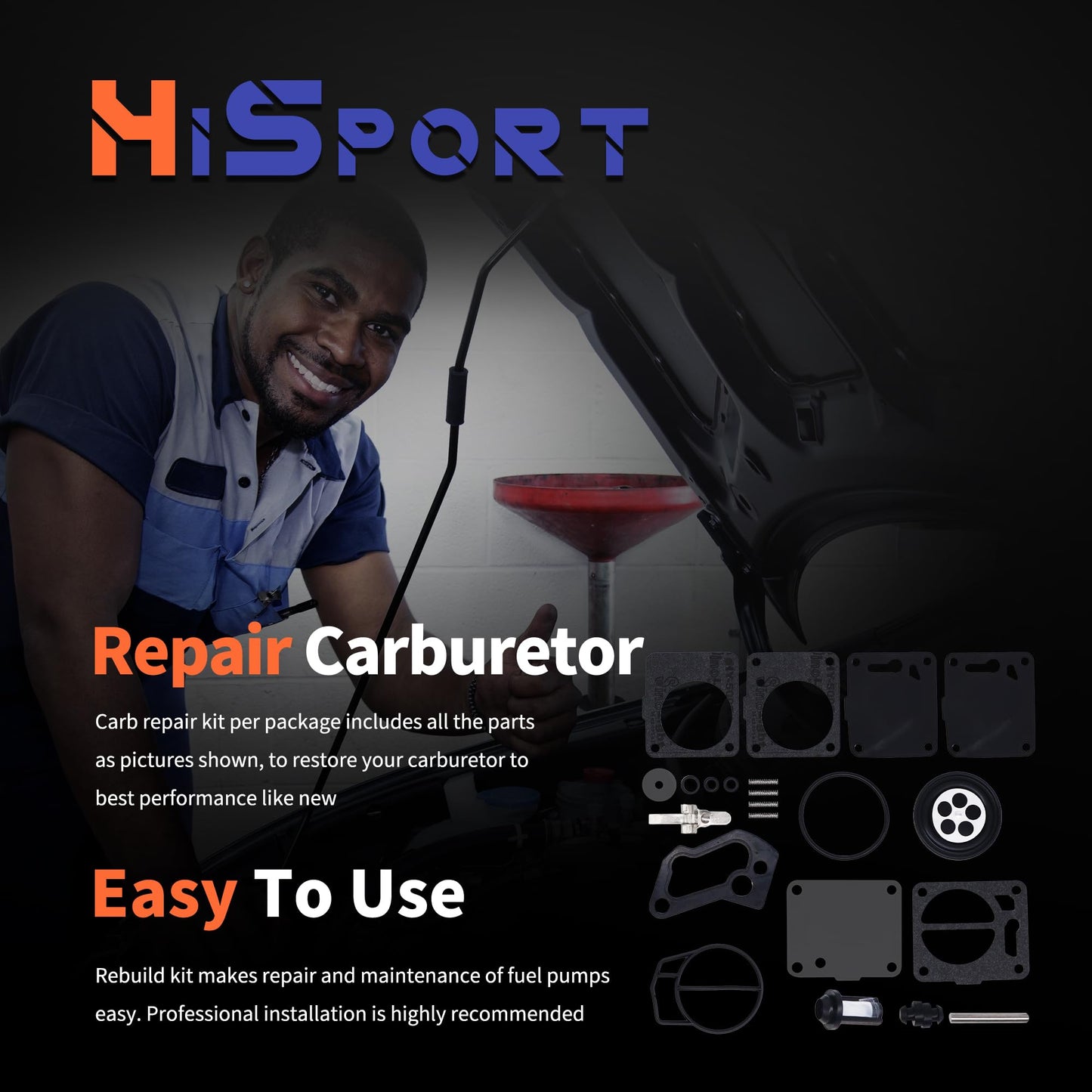 HiSport Carb Carburetor Repair Kits Compatible with Yamaha VXR Wave Blaster Wave Raider XL700 XL760, Replacement for all 38/40/44/46mm Super BNI Carbs, Pack of 2