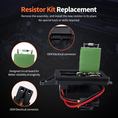 HiSport 89019089 HVAC Blower Motor Resistor Compatible with Cadillac Escalade EXT& Chevrolet Avalanche Silverado Suburban Tahoe & GMC Sierra 1500 2500 3500 Yukon 973-004, 89018597, 22807122, RU371