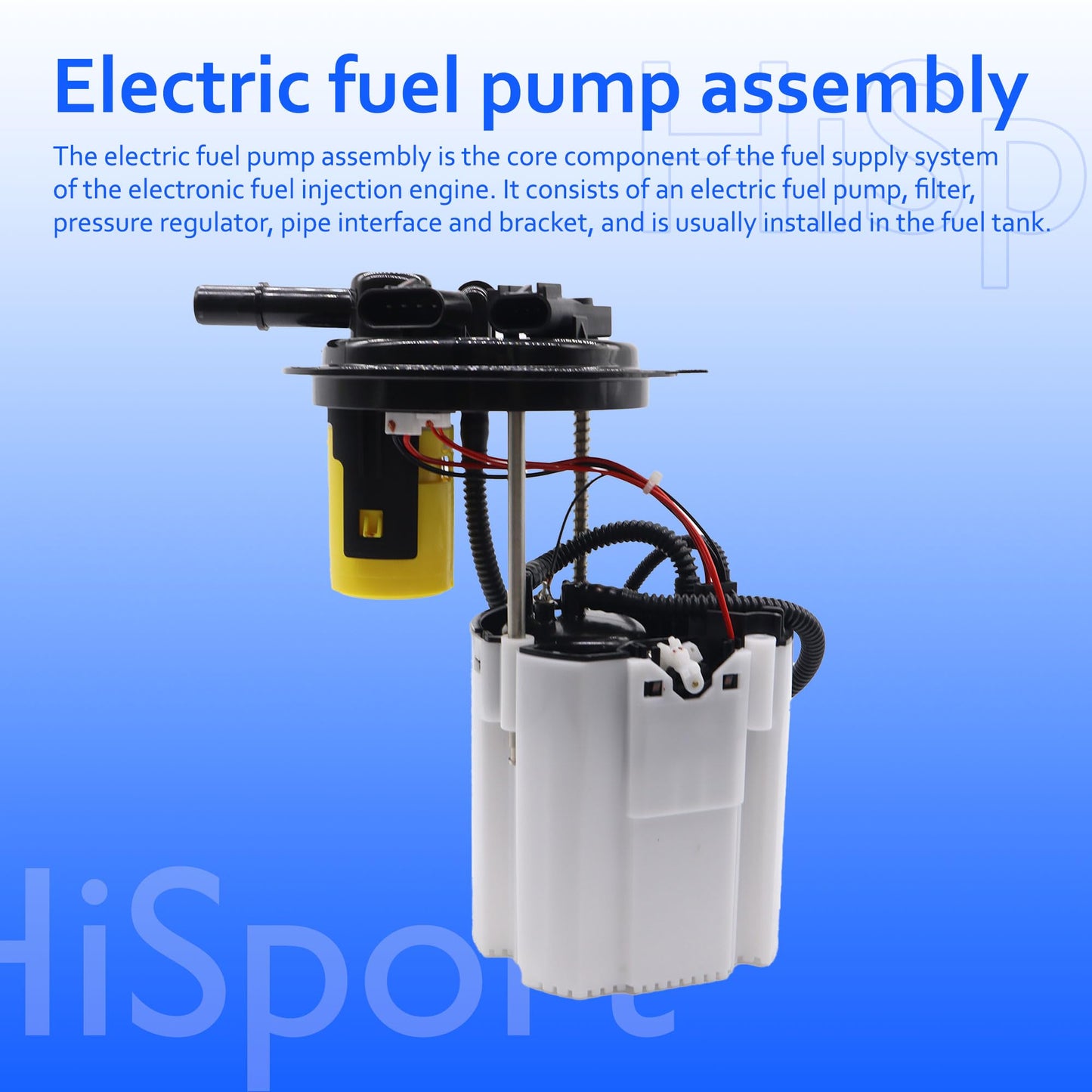 HiSport Electric Fuel Pump Module Assembly with Pressure Sensor Compatible with Buick Enclave Chevrolet Traverse GMC Acadia Saturn Outlook V6 3.6L Replacement for E3790M M100059 22783658 22833390