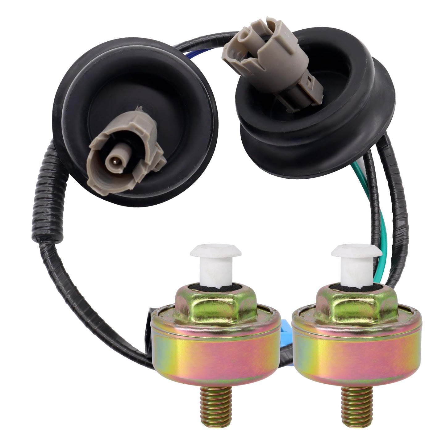 HiSport 12601822 Knock Sensors with Harness Wire - Compatible with Cadillac Escalade ESV EXT CTS Chevry Express 1500 2500 3500 Silverado 1500 2500 3500 Suburban 1500 2500 GMC Savana 1500