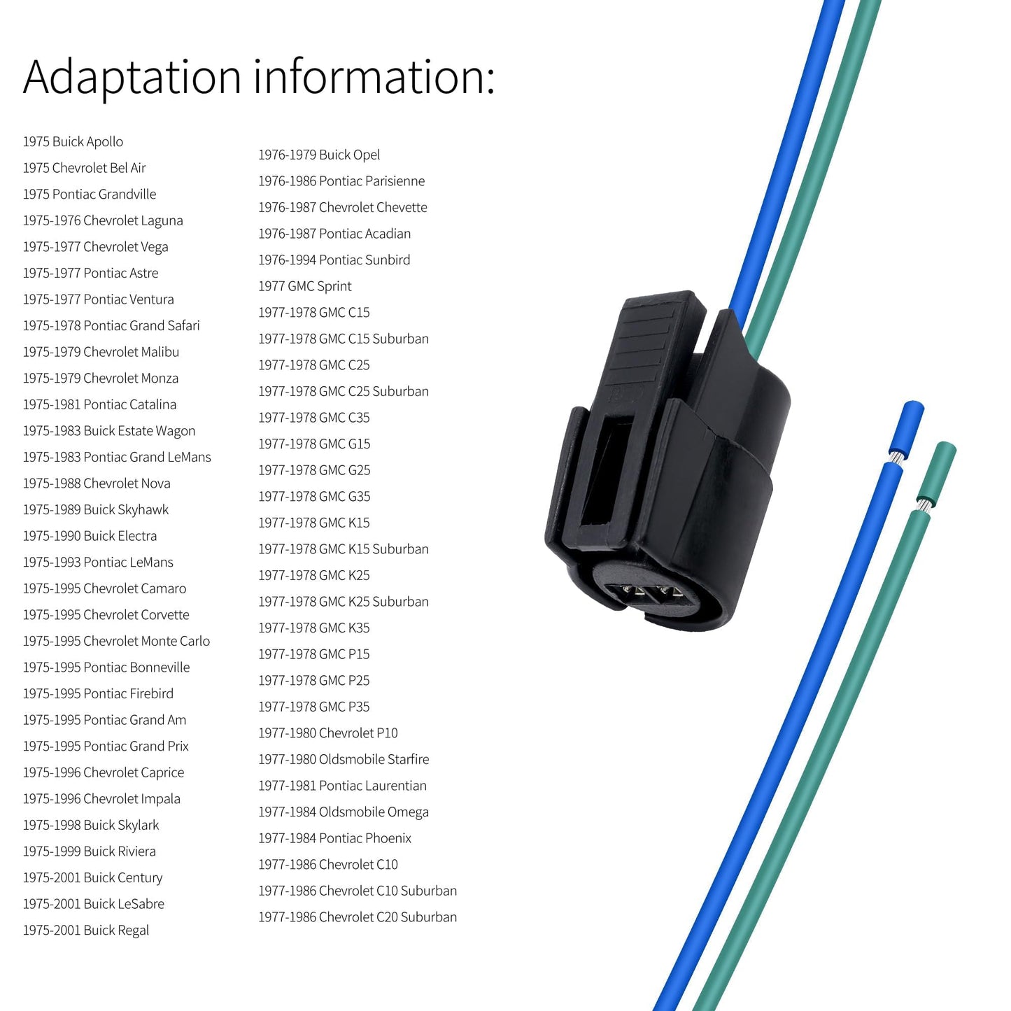HiSport A/C Compressor Connector PT2293 88862212 Compatible with 1975-2001 Buick Century 1977-2005 Chevrolet P30 1979-1999 GMC K2500 K3500 K1500 1977-1997 Automative Replacement Part