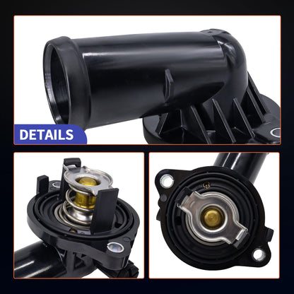 HiSport 5184977AE Engine Coolant Thermostat Housing Assembly - Compatible with Chrysler 300 2011-2018 Compatible with Dodge Challenger 2011-2018 Charger 2011-2018