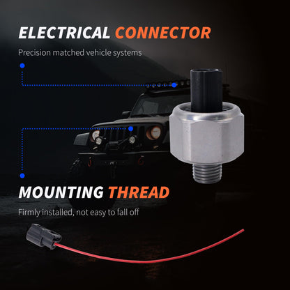HiSport Ignition Knock Sensor with Connector Pigtail Harness 30530-PPL-A01 Compatible with Honda Accord, Civic, CR-V, Element & Acura RDX, RSX, TSX - Replace 30530-PNA-003, KS197, SU6143