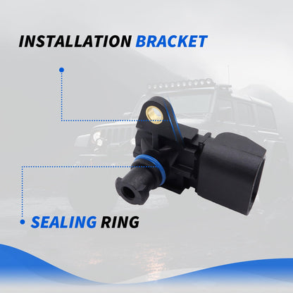 HiSport 05033310AB Map Manifold Absolute Pressure Sensor Compatible with Chrysler 200 300, Dodge Avenger Caliber Challenger Charger Journey Viper, Jeep Compass Grand Cherokee Patriot, Ram 2500