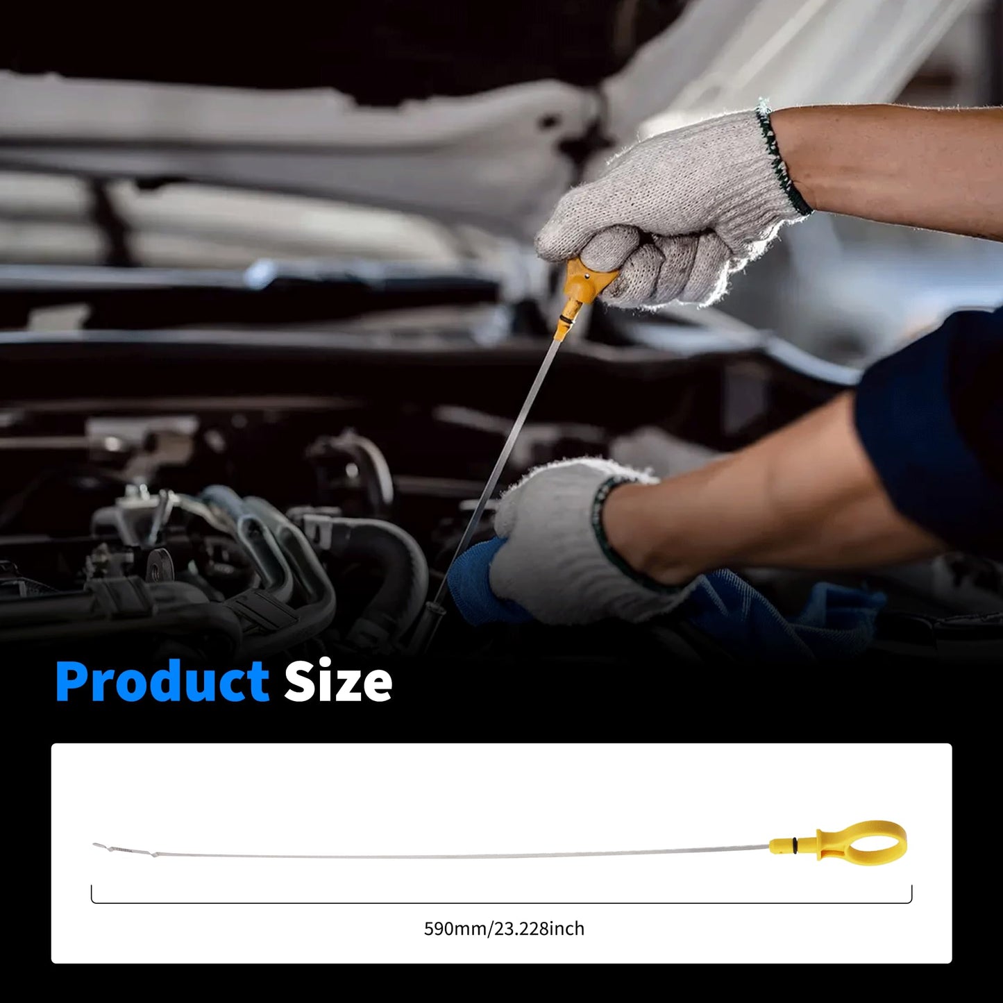 HiSport Engine Oil Dipstick Oil Level Dipstick - Compatible with Mazda CX-9 Ford Edge Explorer Lincoln Continental MKS MKT MKX MKZ Replaces CY01-10-450A