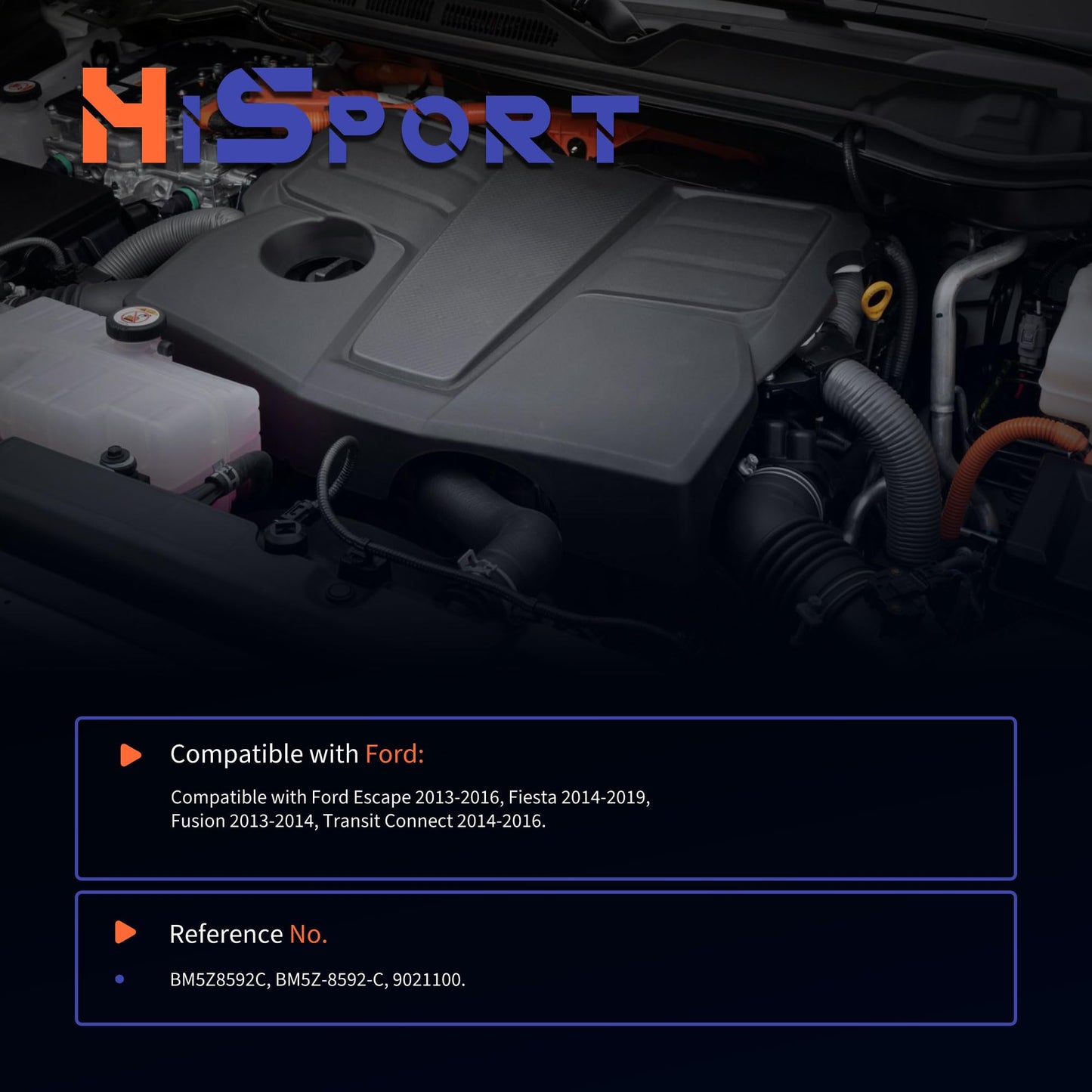 HiSport Aluminium Engine Coolant Thermostat Housing BM5Z8592C Compatible with Ford Escape 2013-2016, Fiesta 2014-2019, Fusion 2013-2014, Transit Connect 2014-2016, BM5Z-8592-C, 9021100
