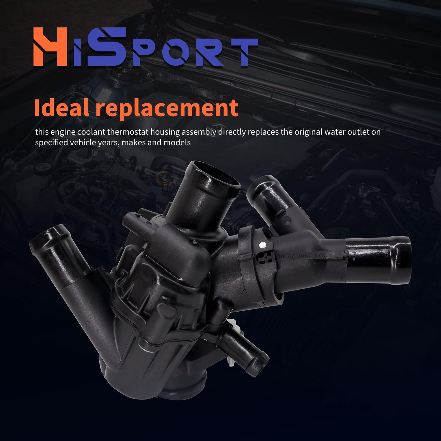 HiSport 2702000415 Engine Coolant Thermostat Housing Assembly Compatible with Mercedes-Benz CLA250, CLA45 AMG 2014-2019, GLA250 2015-2020, GLA45 AMG 2015-2019, 2702000615 2702002200 9025187 936207